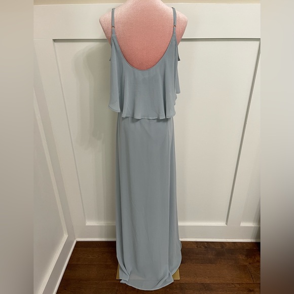 Show Me Your MuMu Light Blue Caitlin Ruffle Maxi Dress Size Small - Picture 4 of 7